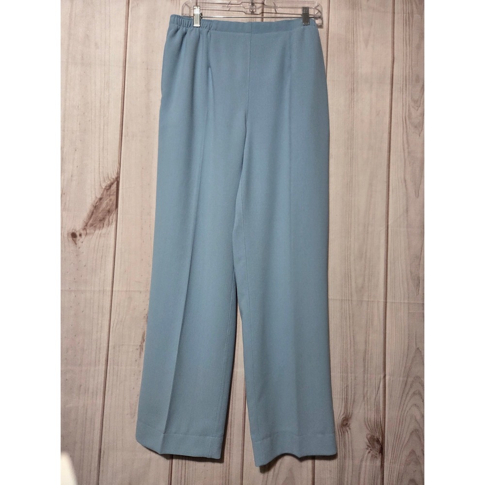 Drapers & Damon Women's Blue Stretch Wide Leg Elastic Waist Pants Size L